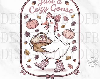 Cute Fall Goose PNG, Coquette Preppy Girly Autumn Autumn Geese PNG, Trendy Cozy Mama Mom Life T Shirt Sublimation Design, Digital Download