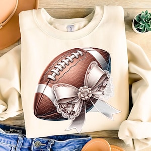 Coquette Football PNG - Fall Football Season PNG - Retro Game Day PNG - Trendy Girly Sports Mom Watercolor Clipart - Digital Download