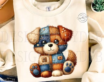 Perro de retazos de mezclilla PNG, Diseño de sublimación de cachorro lindo, Perro de mezclilla, Amantes de los animales, Mamá perro PNG, Clipart de camisa de perro occidental, Descarga digital