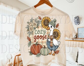 Coquette Preppy Fall Goose PNG, Girly Autumn Autumn Goose PNG, Trendy Cozy Geese Mama Mom Life T Shirt Sublimation Design, Digital Download
