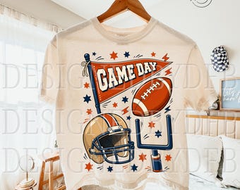 Football Game Day PNG, Trendy Football Season Girly Sports Mom PNG, Retro Touchdown Coquette T Shirt Sublimation Design, Digital Download