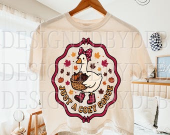 Cute Fall Goose PNG, Coquette Preppy Girly Autumn Autumn Geese PNG, Trendy Cozy Mama Mom Life T Shirt Sublimation Design, Digital Download