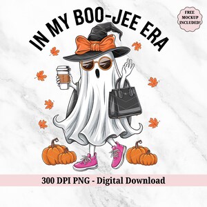 In My Boo-Jee Era Ghost Halloween PNG - grappige retro boujee PNG - Spooky Season PNG - Witchy Coffee Lover herfst clipart - digitale download