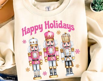 Pink Nutcracker Friends PNG - Nutcracker PNG - Retro Christmas PNG - Happy Holidays Png - Merry Christmas Xmas Holiday Snowflake Sublimation