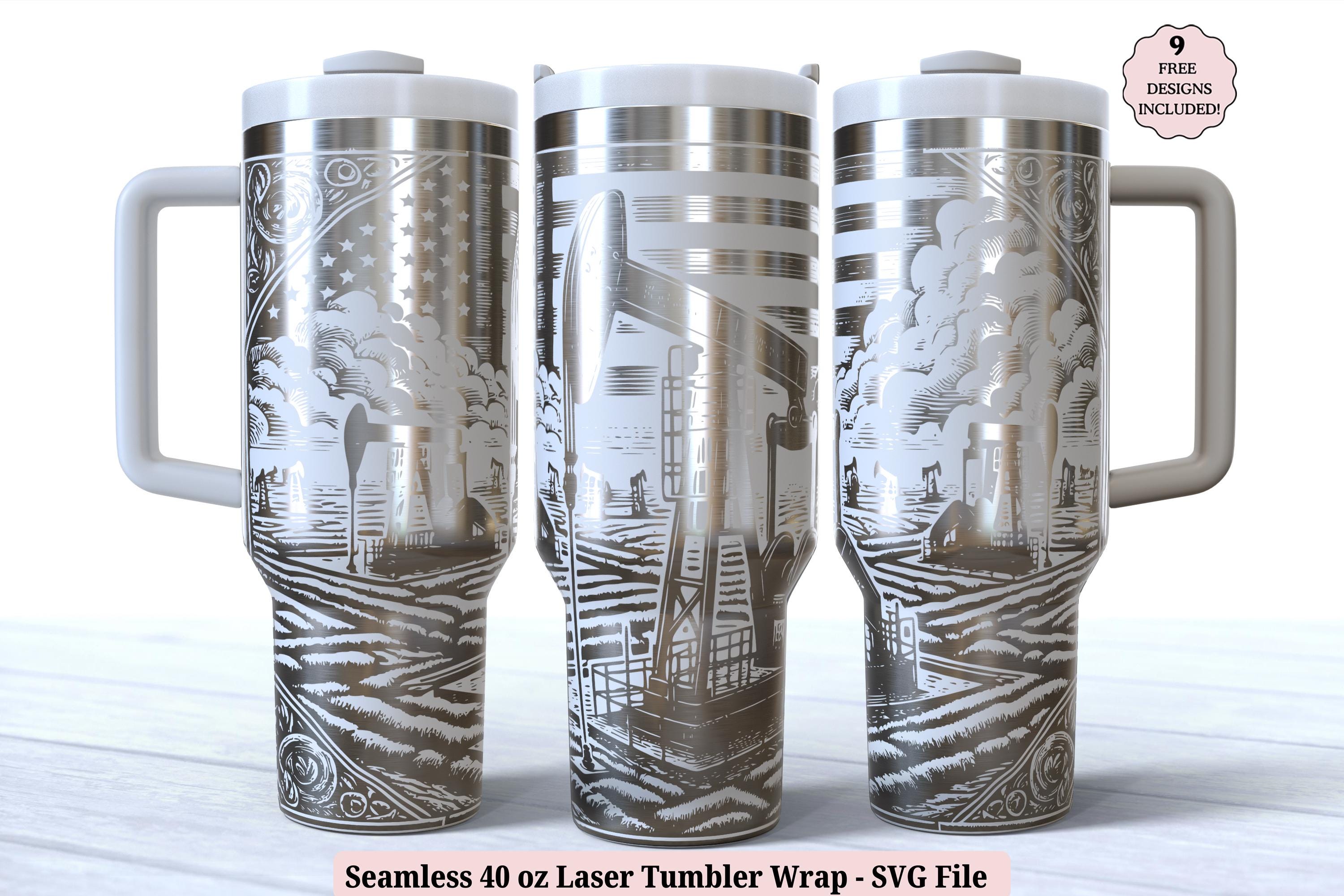 Oil Rig Wrapping Paper Oil Field Laser Wrap SVG for Laser Rotary, Oil Rig Worker Oilfield Pump ...