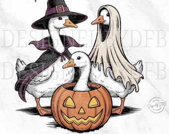 Boo Ghost Goose PNG, Halloween Goose PNG, Halloween Shirt, Autumn Png, Skeleton Goose, Halloween Sublimation Design, Pumpkin Goose Shirt Png