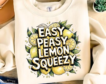 Facile Peasy citron limonade PNG, clipart citron, aquarelle agrumes motivation citations PNG, design tendance par sublimation rétro