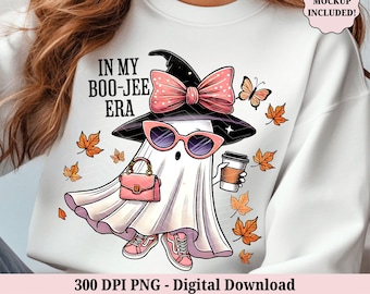 In My Boo-Jee Era Ghost Halloween PNG - Funny Retro Boujee PNG - Spooky Season PNG - Witchy Coffee Lover Fall Clipart - Digital Download