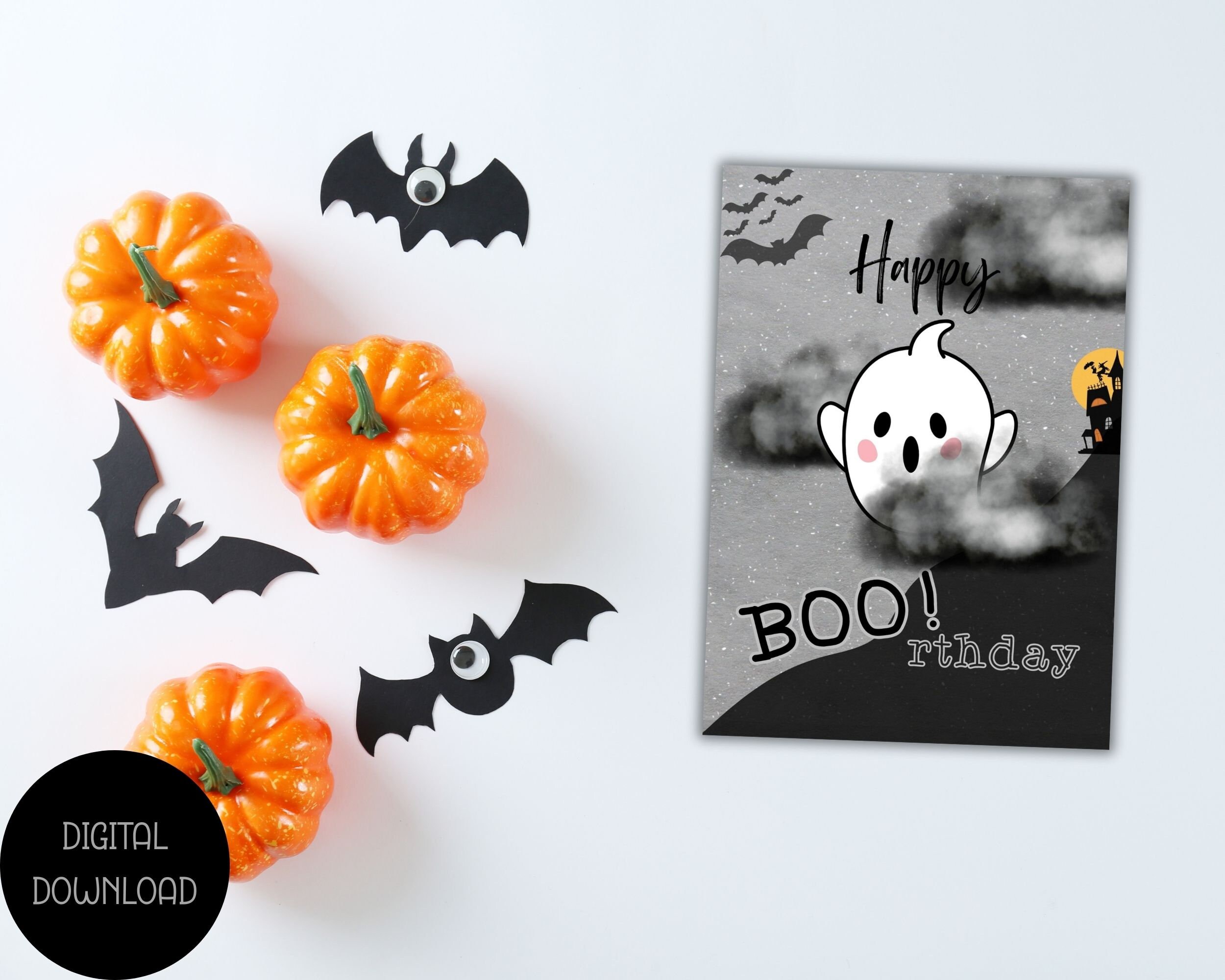 Printable Spooky Halloween Birthday Cards Funny Greeting - Etsy