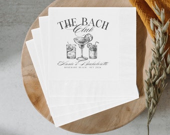 Personalized Napkins for Bachelorette, Custom Bach Party Cocktail Napkins, Girls Weekend Paper Beverage Napkin, Paper Luncheon Napkins Decor