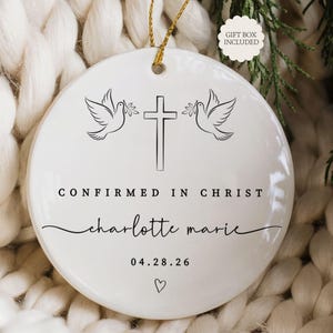 Catholic Confirmation Christmas Ornament, Personalized Ornament Gift for Confirmation, Keepsake Confirmation Gifts for Girls from Sponsor