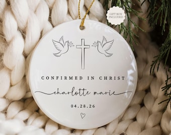 Catholic Confirmation Christmas Ornament, Personalized Ornament Gift for Confirmation, Keepsake Confirmation Gifts for Girls from Sponsor