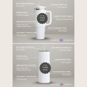 Puede incluir: Vasos aislados blancos con caracter&iacute;sticas como materiales sin BPA, aislamiento al vac&iacute;o de doble pared y revestimiento de sublimaci&oacute;n. El vaso de 1183 ml tiene un asa de agarre c&oacute;modo y una tapa a prueba de salpicaduras. El vaso de 591 ml es apto para lavavajillas.