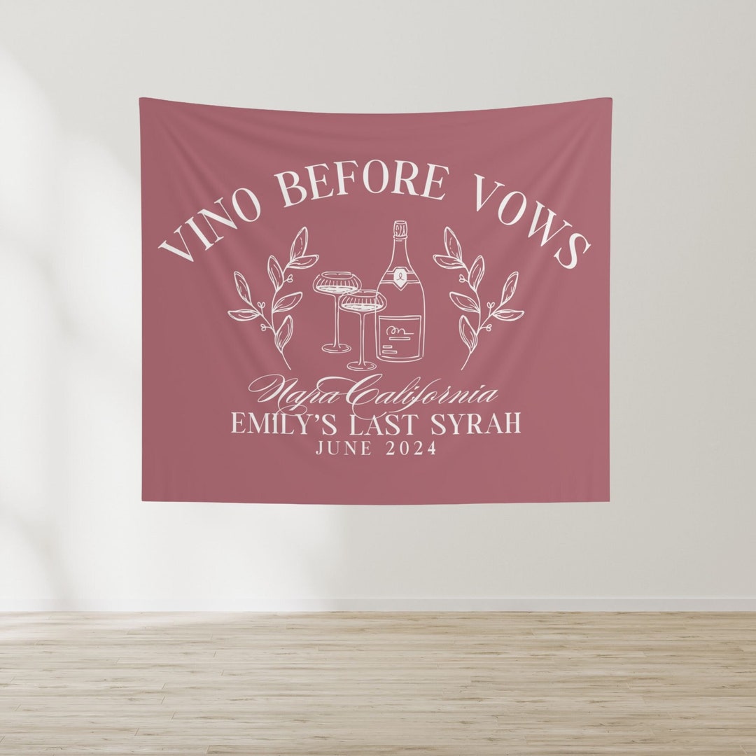 Vino Before Vows Bachelorette Party Banner, Personalized Wine Bach ...