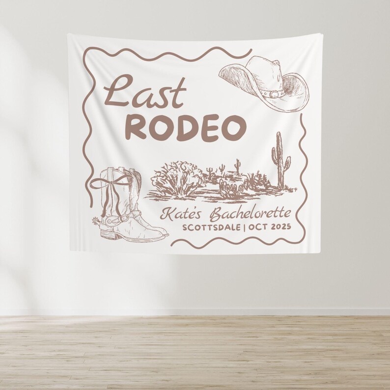 Last Rodeo Bachelorette Banner, Personalized Bach Party Wall Photobooth ...