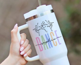 Personalized Dance Tumbler Cup, Gift for Dancer Cup, Custom Ballet Tumbler, Mug Ballerina Dance Lover Gift, Teen Dance Recital Gifts Tumbler