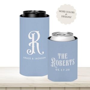 Personalized Wedding Can Cooler Favor, Custom Wedding Can Coolers, Can Cooler for Wedding Guest Favors, Monogrammed Can Cooler for Reception