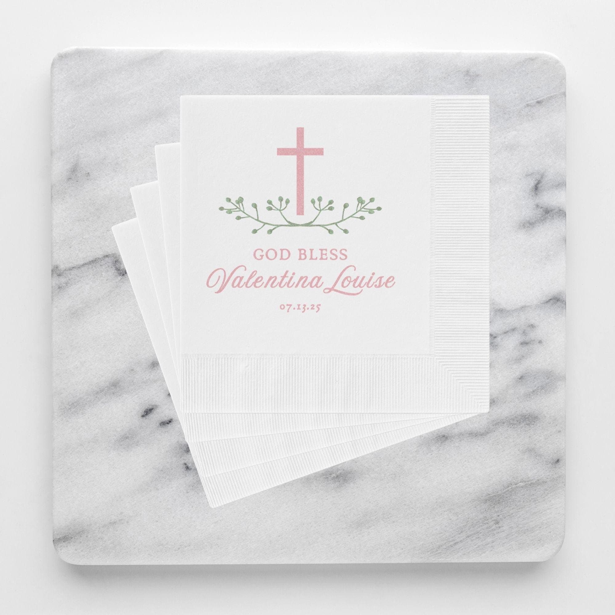 Personalized Napkins for Baptism Reception, Custom Luncheon and…