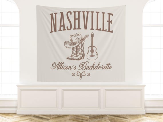 Nashville Bachelorette Banner Personalized Nashville Bach Party Backdrop