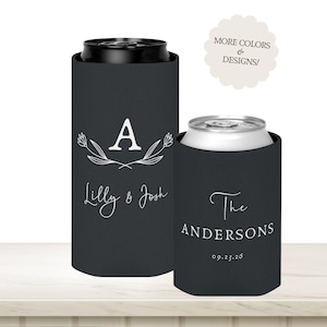 Personalized Wedding Can Cooler Favor, Custom Wedding Can Coolers, Can Cooler for Wedding Guest Favors, Monogrammed Can Cooler for Reception