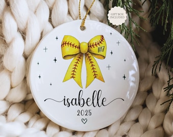 Softball Christmas Ornament, Personalized Softball Ornament for Girls, Gift for Softball Player Ornament, Gift for Softball Coach Ornament
