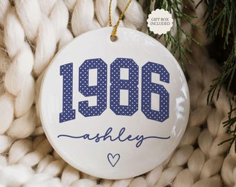 40th Birthday Christmas Ornament, Personalized Gift for Fortieth Keepsake Ornament