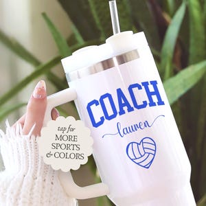 Personalized Coach Tumbler Gift, Tumbler for Coach End of Season Gifts, Custom Coaches Tumbler Cup, Sports Coach Travel Mug 40oz with Handle