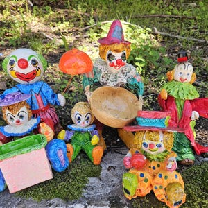 Choose your vintage paper mache clown figurine! Handmade folk art