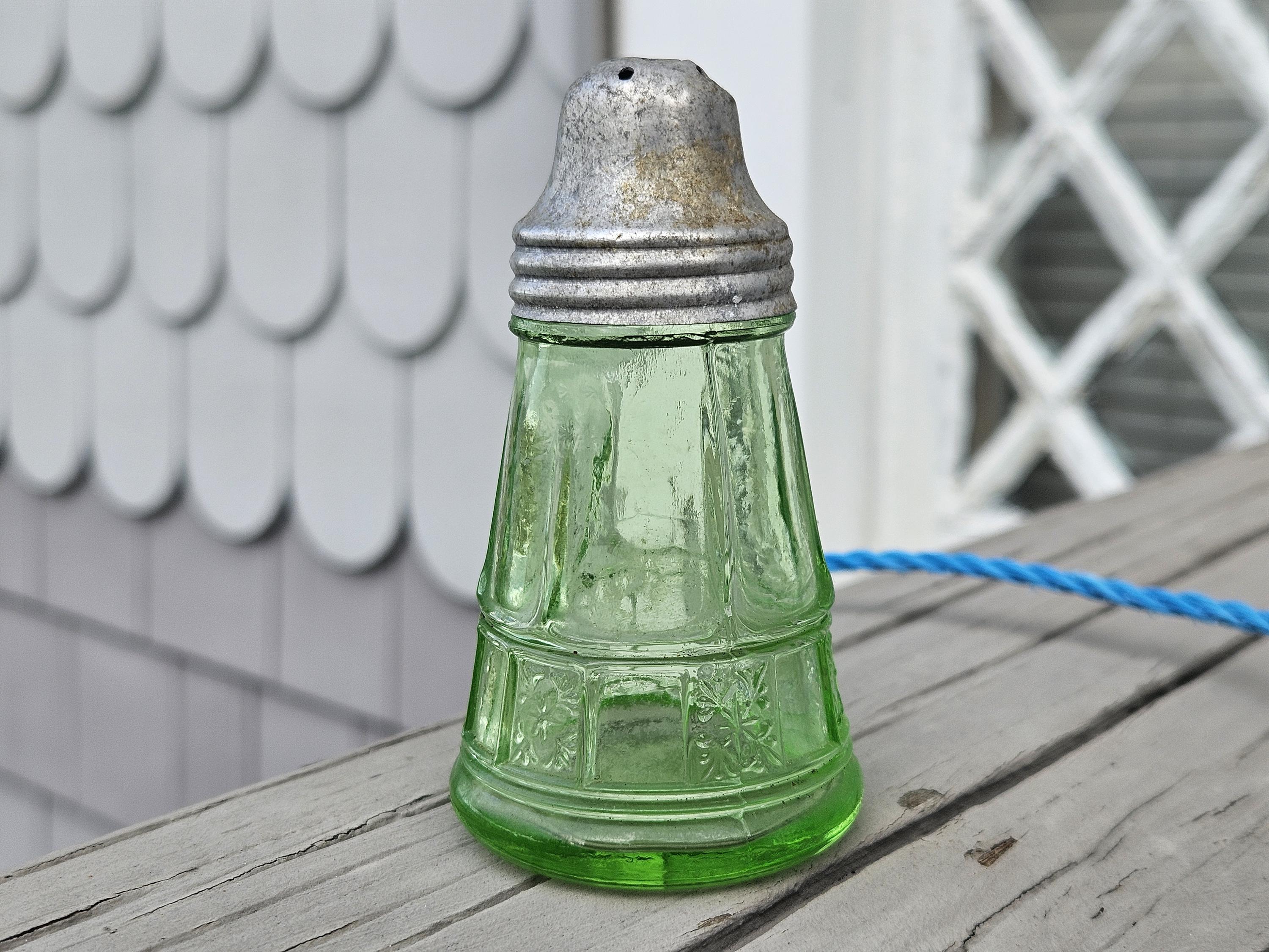 Vaseline Glass Salt and Pepper Shakers - Etsy