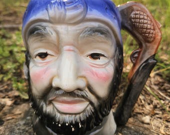 Vintage Toby Mug Hand Painted, Made in Japan 5"