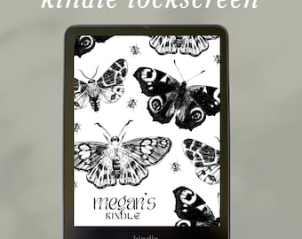 Coquette Butterfly Personalized Kindle Lockscreen | Custom Vintage Botanical Screensaver | Accessories Decorations | Paperwhite | Your Name