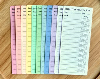 2026 Reading List Bookmark | Library Card Log | Review Tracker | Personalize Bookmark | Book Club Card | TBR List | Coquette Scalloped
