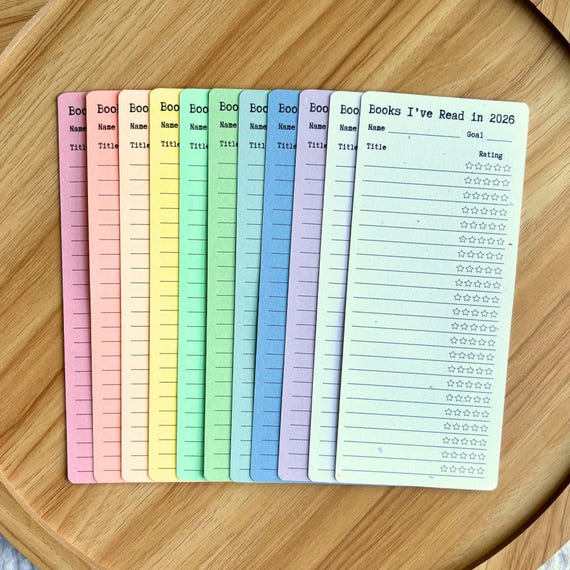 2026 Reading List Bookmark | Library Card Log | Review Tracker | Personalize Bookmark | Book Club Card | TBR List | Coquette Scalloped