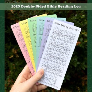 2025 Bible Reading Plan Bookmark | Bible Reading Log | Bible in One Year | Daily Devotional | New Testament Plan | Read Bible | Study Guide