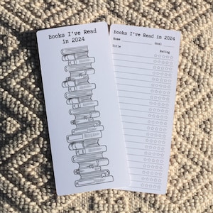 2024 2025 Reading List Bookmark | Library Card Reading Log | Book Marker | Tracker Bookmark | Personalize Bookmark | Page | TBR | Booktok