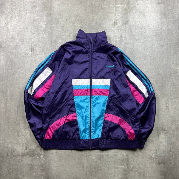 Vintage Adidas Jacket Vintage Track Jacket 90s Purple L