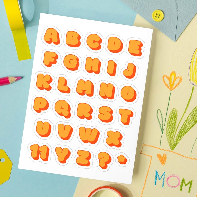 Sticker Lettering Title Pinterest Pinterest Stickers A-Z – Aesthetic Letter Stickers Vol. 3, Kawaii Y2K ...