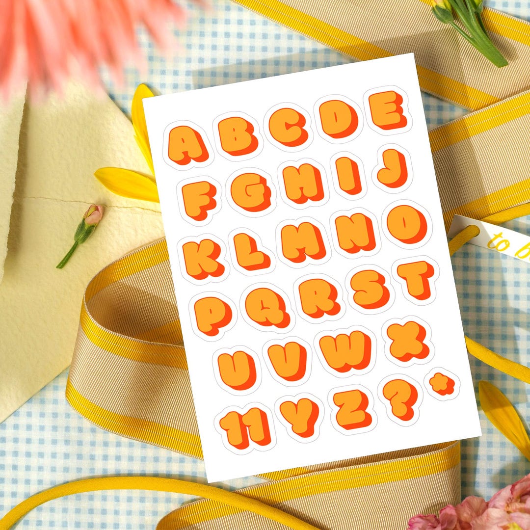 Sticker Lettering Title Pinterest Pinterest Stickers A-Z – Aesthetic Letter Stickers Vol. 3, Kawaii Y2K ...