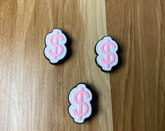 Pink Dollar Sign Shoe Charm/Clog Charms