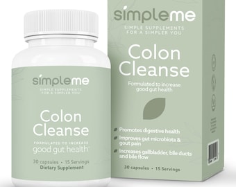 SimpleMe Colon Cleanse Detox, Natural Constipation Relief for Adults, Fast Bloating Relief for Women & Men, 30-Day Gut Support, 1 Day Detox