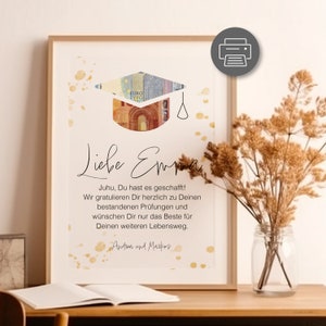 Regalo di laurea personalizzato | Scuola di maturità Studi Realschule | Esami superati| Certificato di maturità Download digitale PDF