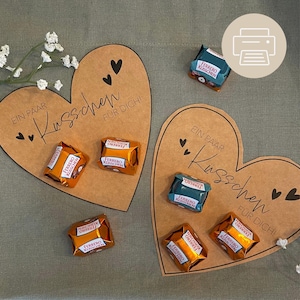 Druckvorlage Herz | Jahrestag | Küsschen | Muttertag | Vatertag |Valentinstag | Mitbringsel | Tischdeko | Gastgeschenk|Digital Download|PDF
