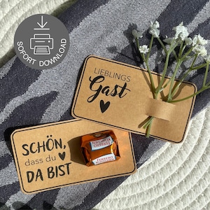 Druckvorlage Schön, dass du da bist Lieblingsgast | Tischdeko | Geburtstag | Hochzeit | Taufe | Gastgeschenk | Digital Download | PDF