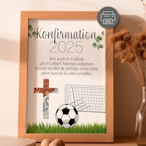 Geldgeschenk Konfirmation Fußball | Konfirmation 2025 | Karte| Fußball | Poster selbst ausdrucken | PDF Digital Download