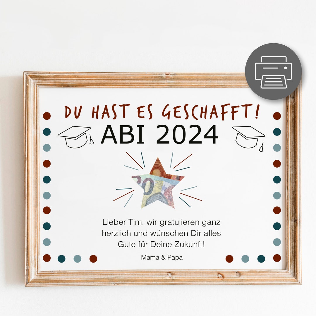 Abi Nicht Bestanden Welcher Abschluss Geldgeschenk zum Abitur personalisiert Abi 2024 Schule Abitur