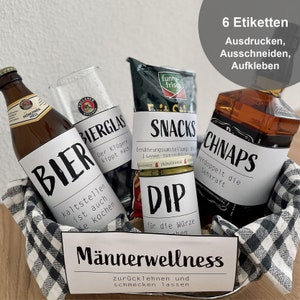 Gift basket for men | 6 labels | Gift idea for man, gift for friend | Beer | Birthday gift | Valentine's Day | PDF download