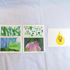 Assorted Hand Painted Cards, Original Hand Painted Cards, Gift Cards, Small Paintings