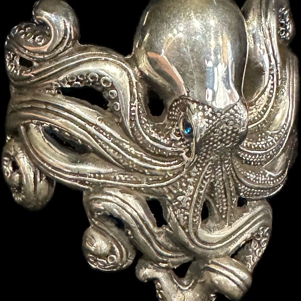 Octopus Bracelet Cuff Sterling 9.25