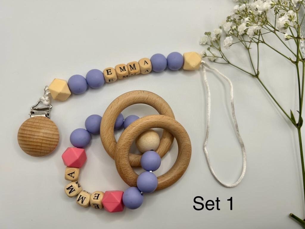 Personalized Pacifier Clip, Custom Pacifier Holder, Newborn Gift, Boho ...