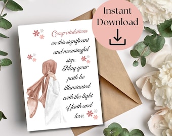 Hijab Party Greeting Card, First Time Hijabi, Hijab Wearing Gift, Takleef Party, Muslim Girl, Muslimah, Baligha, islamic gifts, Personalised